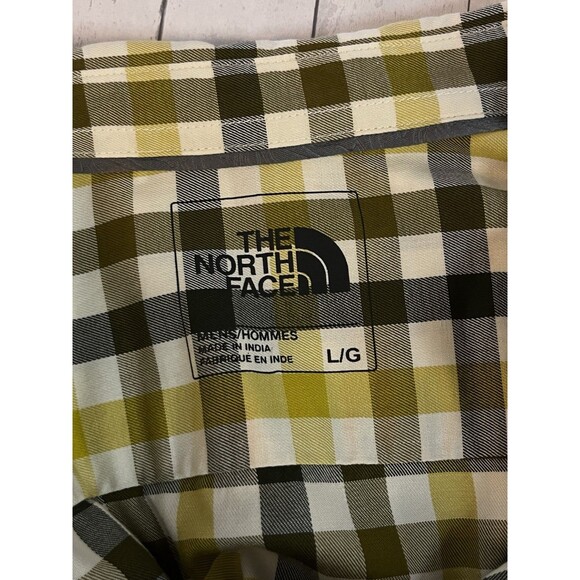 The North Face Blue Brown Mustard Cream Plaid Cotton Button Down Shirt Large - Picture 7 of 11
